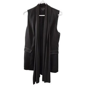 Rag‎ & Bone Vest Womens Sz 4 XS Black Androgynous Suit Jacket Blazer Top Silk